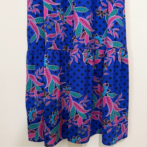 Baltic Born Indigo Print Biscayne Blue & Pink Maxi Dress SIZE XL - Picture 5 of 8